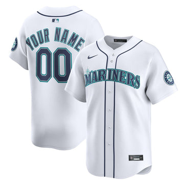 Seattle Mariners Nike Home Limited Custom Jersey - White