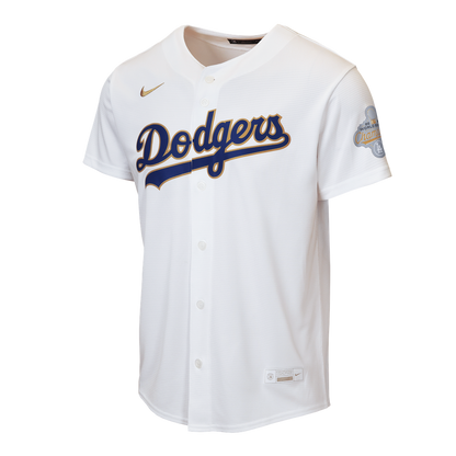 Los Angeles Dodgers Nike Youth 2026 Gold Collection Home Replica Jersey - White