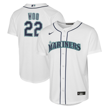 Bryan Woo Seattle Mariners Nike Youth Home Baseline Jersey - White
