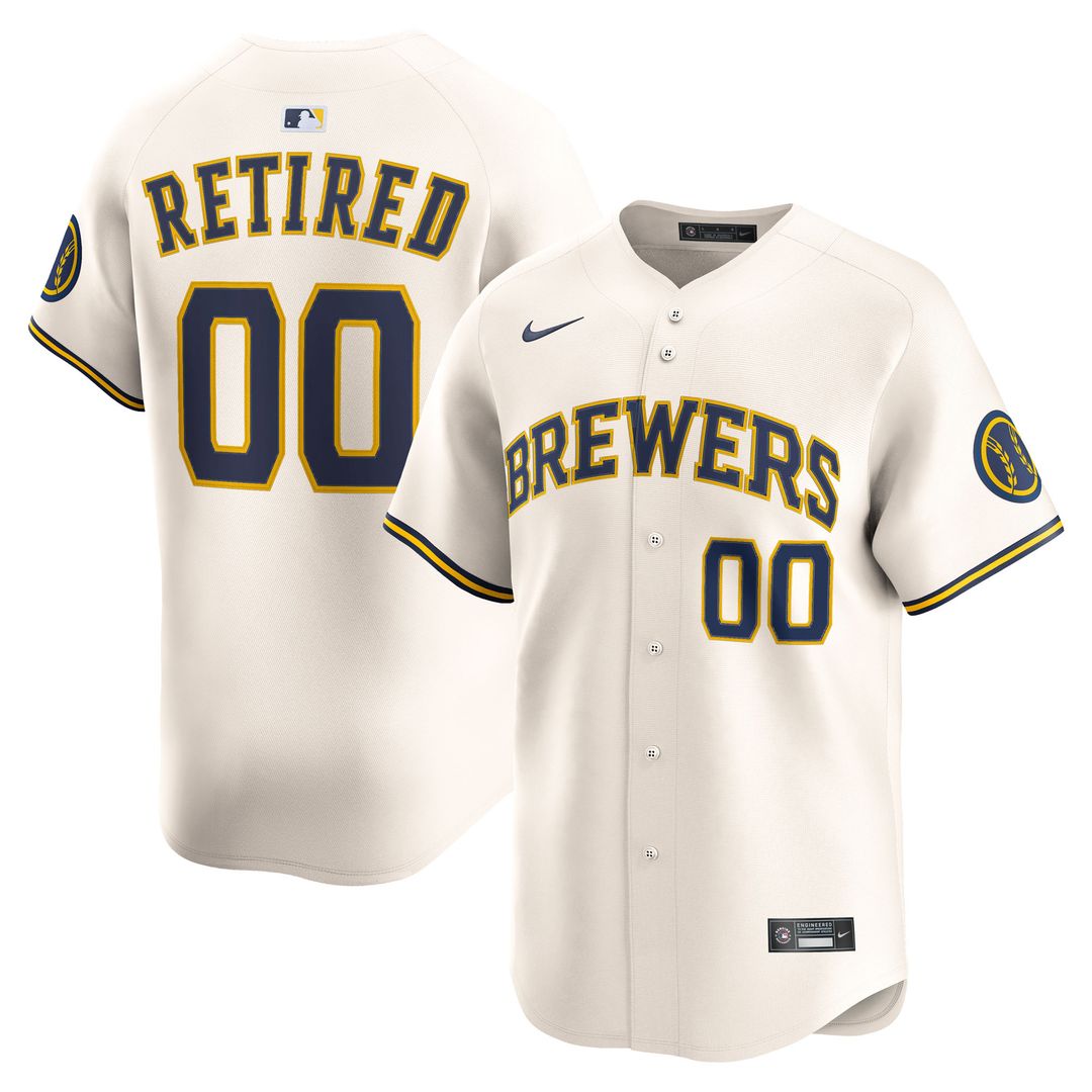 Milwaukee Brewers Nike Home Limited Pick-A-Player Retired Roster Jersey - Cream