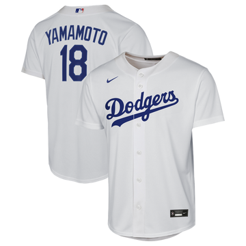 Yoshinobu Yamamoto Los Angeles Dodgers Nike Youth Home Baseline Jersey - White