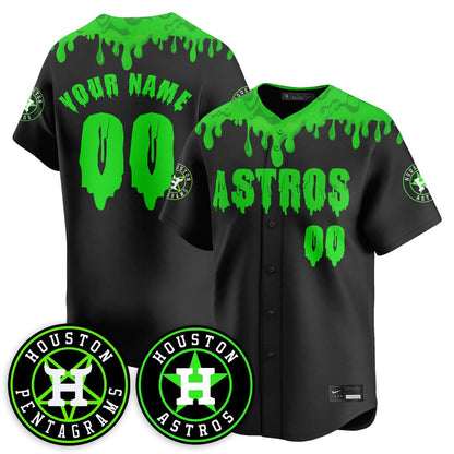 Custom Houston Astros "Slime Night Special" Jersey - Stitched