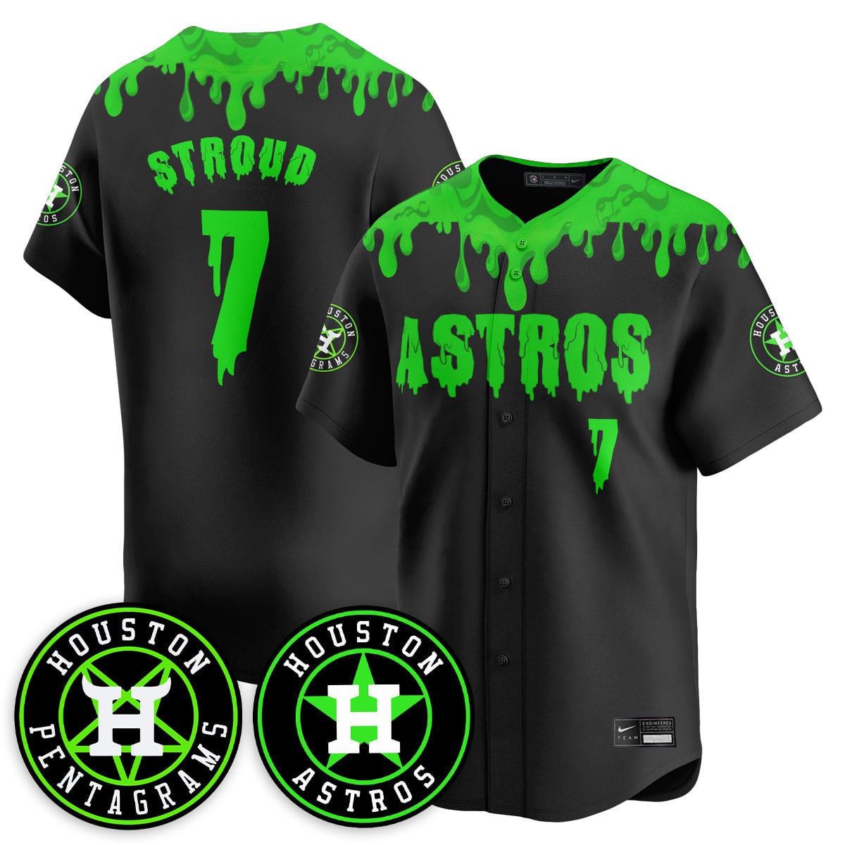 Custom Houston Astros "Slime Night Special" Jersey - Stitched