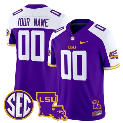 LSU Tigers 2025 Louisiana Patch Vapor Limited Custom Jersey - All Stitched