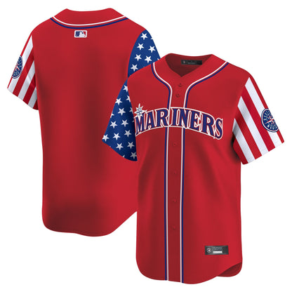 Men's Seattle Mariners 2025 Independence Day Vapor Premier Limited Jersey - All Stitched