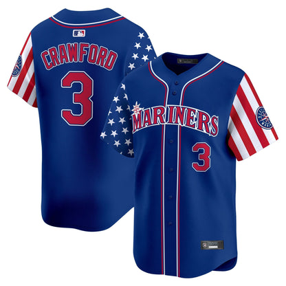 Men's Seattle Mariners 2025 Independence Day Vapor Premier Limited Jersey - All Stitched