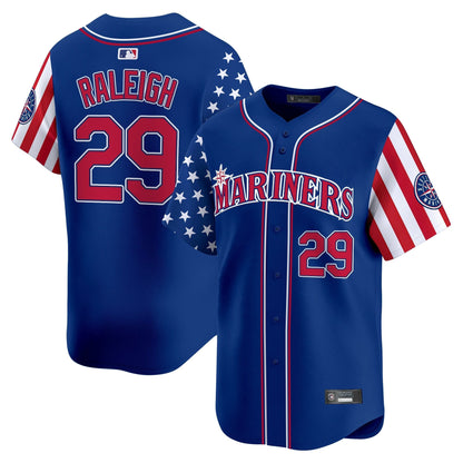 Men's Seattle Mariners 2025 Independence Day Vapor Premier Limited Jersey - All Stitched