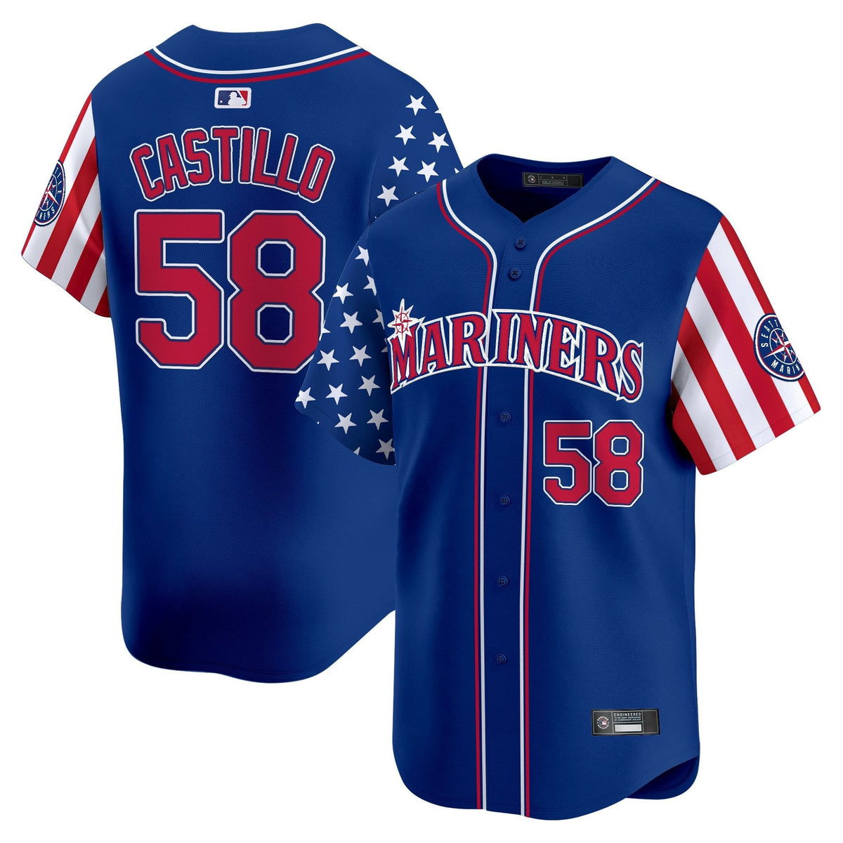 Men's Seattle Mariners 2025 Independence Day Vapor Premier Limited Jersey - All Stitched