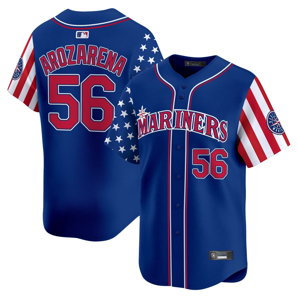 Men's Seattle Mariners 2025 Independence Day Vapor Premier Limited Jersey - All Stitched