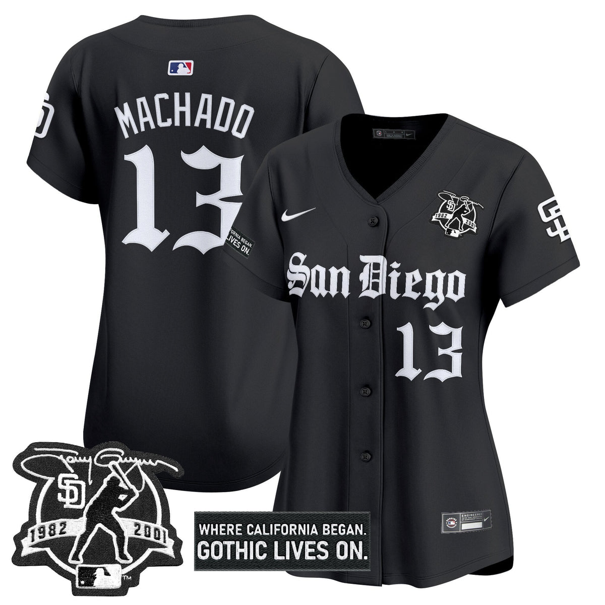 Women's San Diego Padres 'Gothic Edition' Vapor Premier Limited Jersey - All Stitched