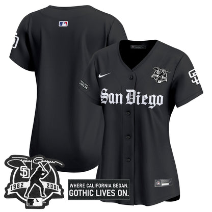 Women's San Diego Padres 'Gothic Edition' Vapor Premier Limited Jersey - All Stitched