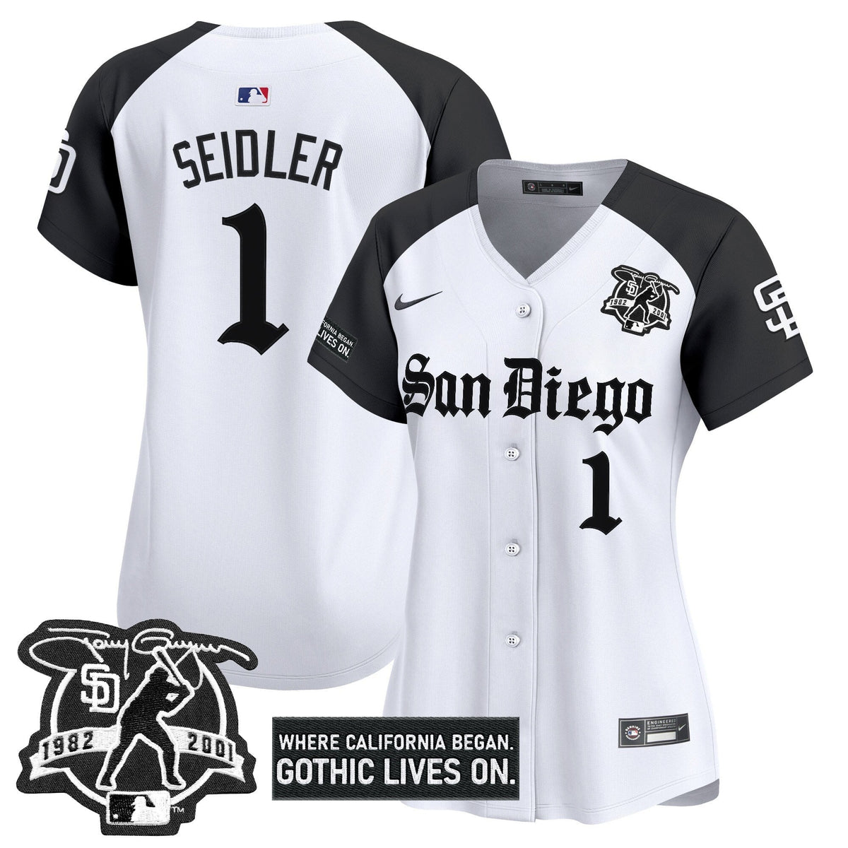 Women's San Diego Padres 'Gothic Edition' Vapor Premier Limited Jersey - All Stitched