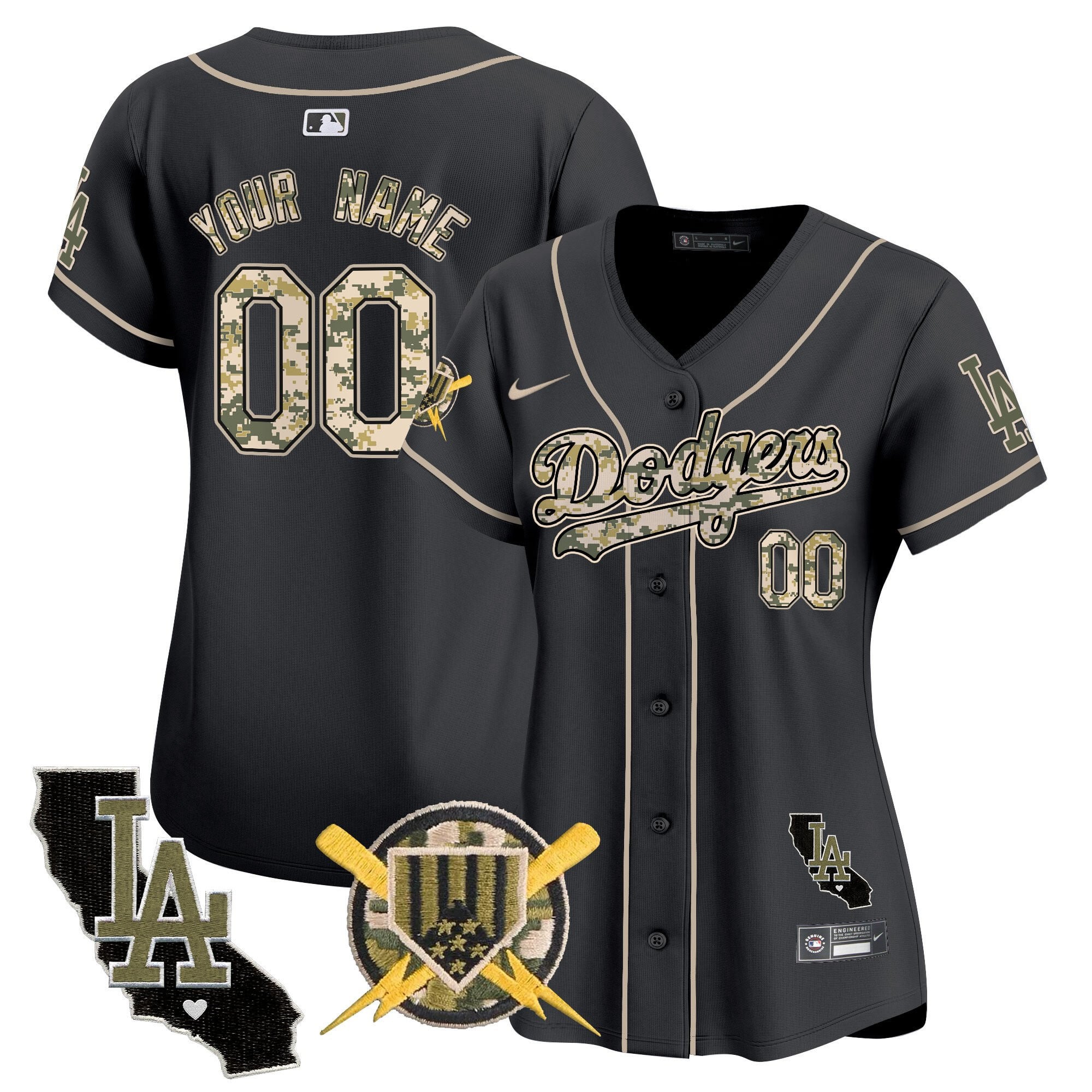 Dodgers Armed Forces Day Vapor Premier Limited Custom Jersey - All Stitched