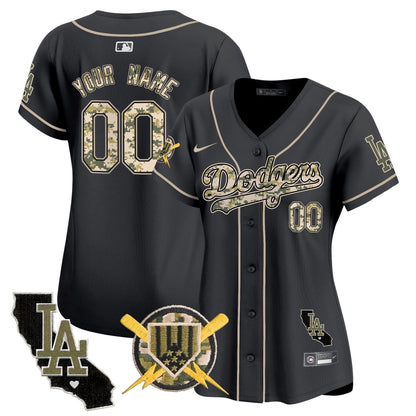 Dodgers Armed Forces Day Vapor Premier Limited Custom Jersey - All Stitched