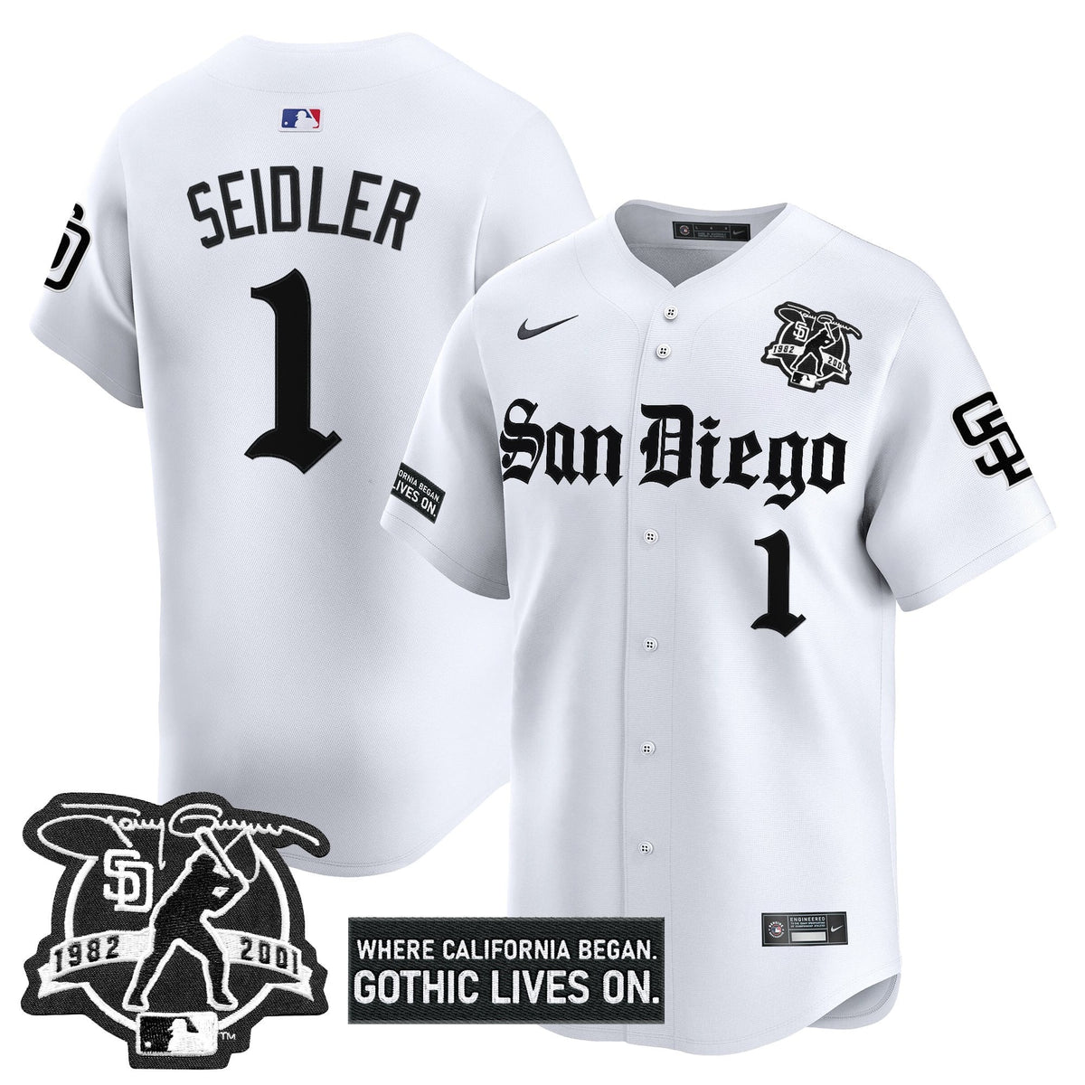 Men's San Diego Padres 'Gothic Edition' Vapor Premier Limited Jersey - All Stitched