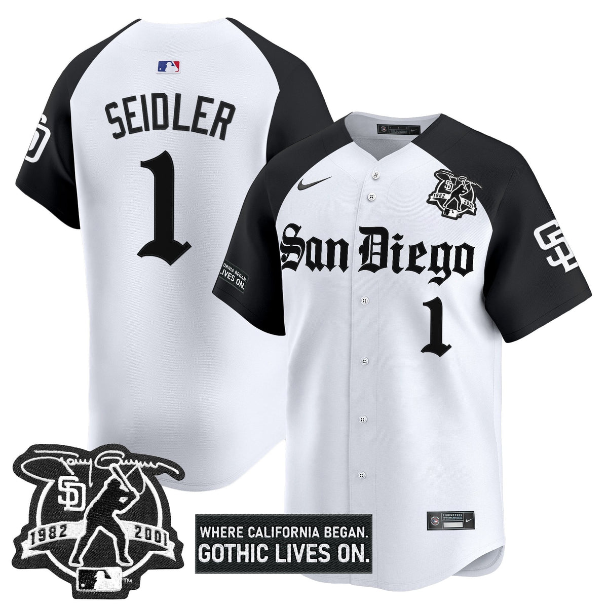 Men's San Diego Padres 'Gothic Edition' Vapor Premier Limited Jersey - All Stitched