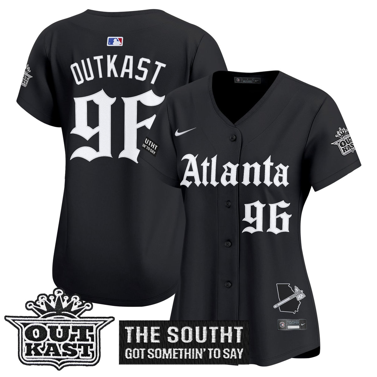 Women's Atlanta Braves 'Gothic South x Outkast Edition' Vapor Premier Limited Jersey - All Stitched