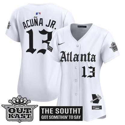 Women's Atlanta Braves 'Gothic South x Outkast Edition' Vapor Premier Limited Jersey - All Stitched