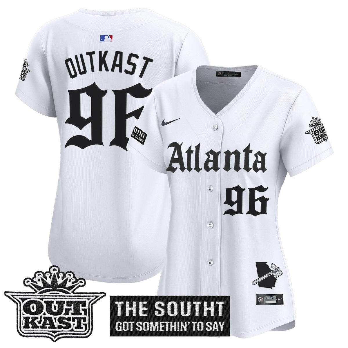 Women's Atlanta Braves 'Gothic South x Outkast Edition' Vapor Premier Limited Jersey - All Stitched