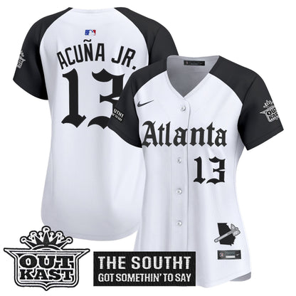 Women's Atlanta Braves 'Gothic South x Outkast Edition' Vapor Premier Limited Jersey - All Stitched