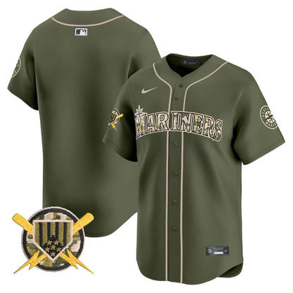 Men's Seattle Mariners Armed Forces Day Vapor Premier Limited Jersey - All Stitched