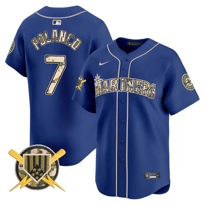 Men's Seattle Mariners Armed Forces Day Vapor Premier Limited Jersey - All Stitched