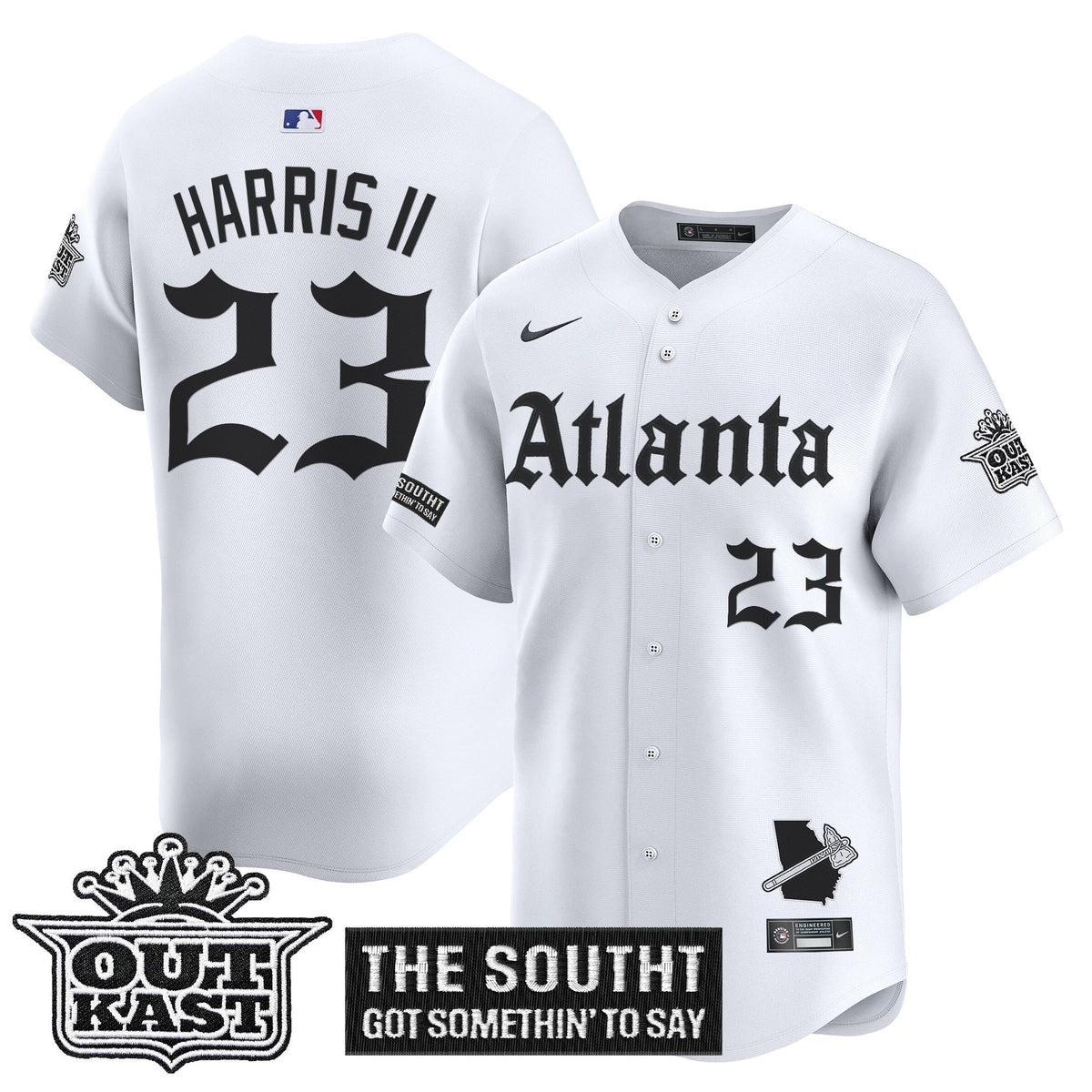 Men's Atlanta Braves 'Gothic South x Outkast Edition' Vapor Premier Limited Jersey - All Stitched
