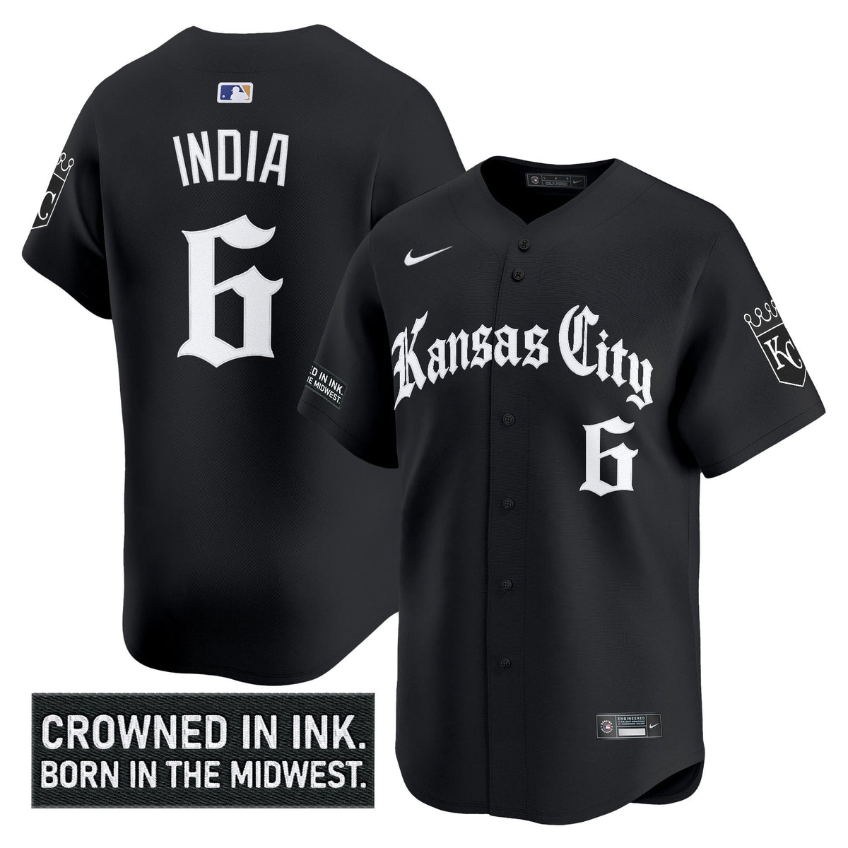 Men's Kansas City Royals 'Gothic Crown Edition' Vapor Premier Limited Jersey - All Stitched