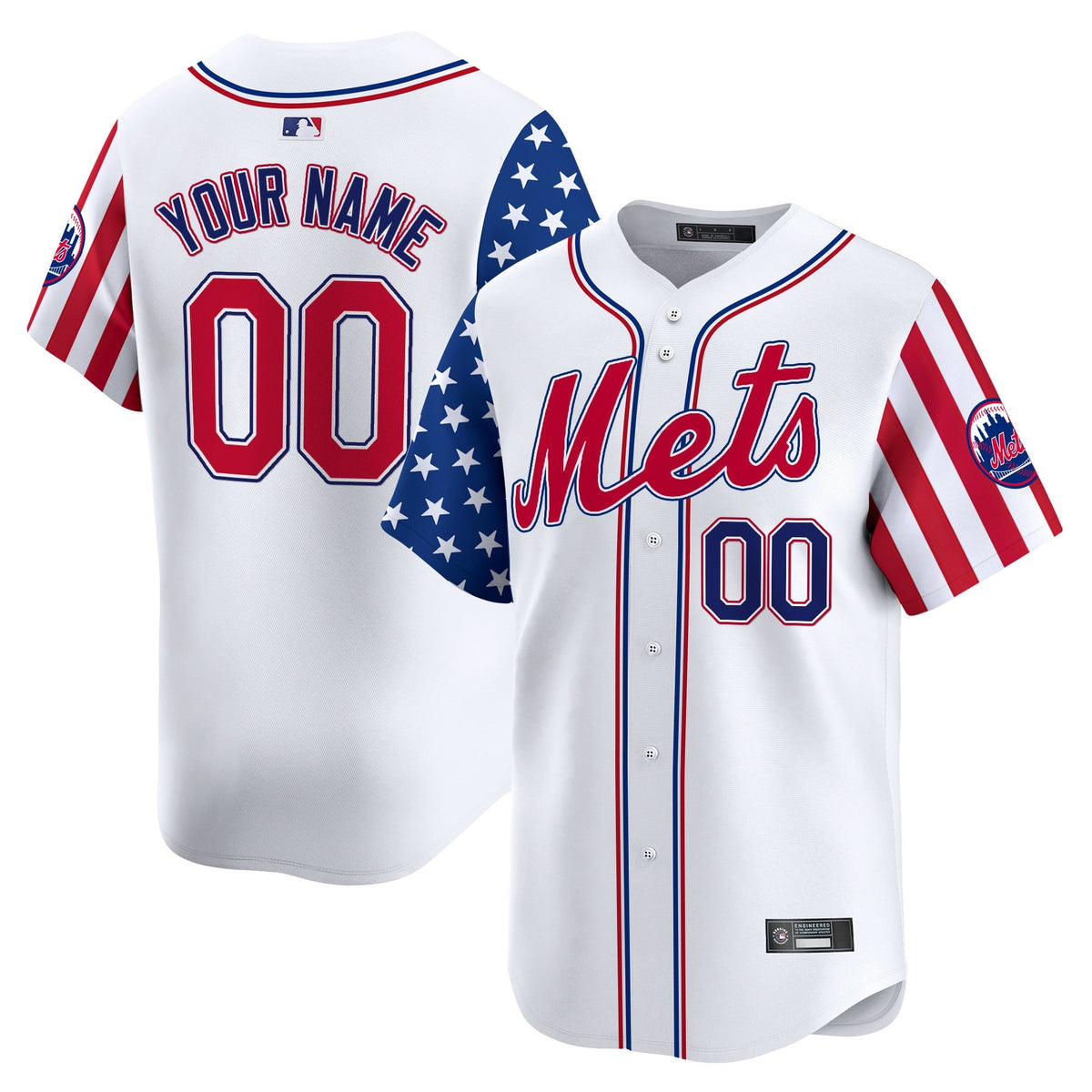 Custom Gender/Name New York Mets 2025 Independence Day Vapor Premier Limited Jersey - All Stitched