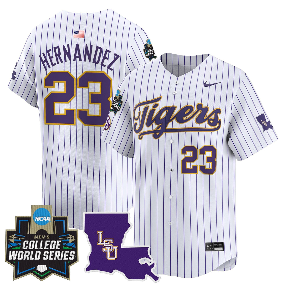 Men's LSU Tigers 2025 World Series Vapor Premier Limited Jersey - All Stitched