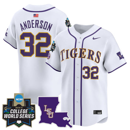 Men's LSU Tigers 2025 World Series Vapor Premier Limited Jersey - All Stitched