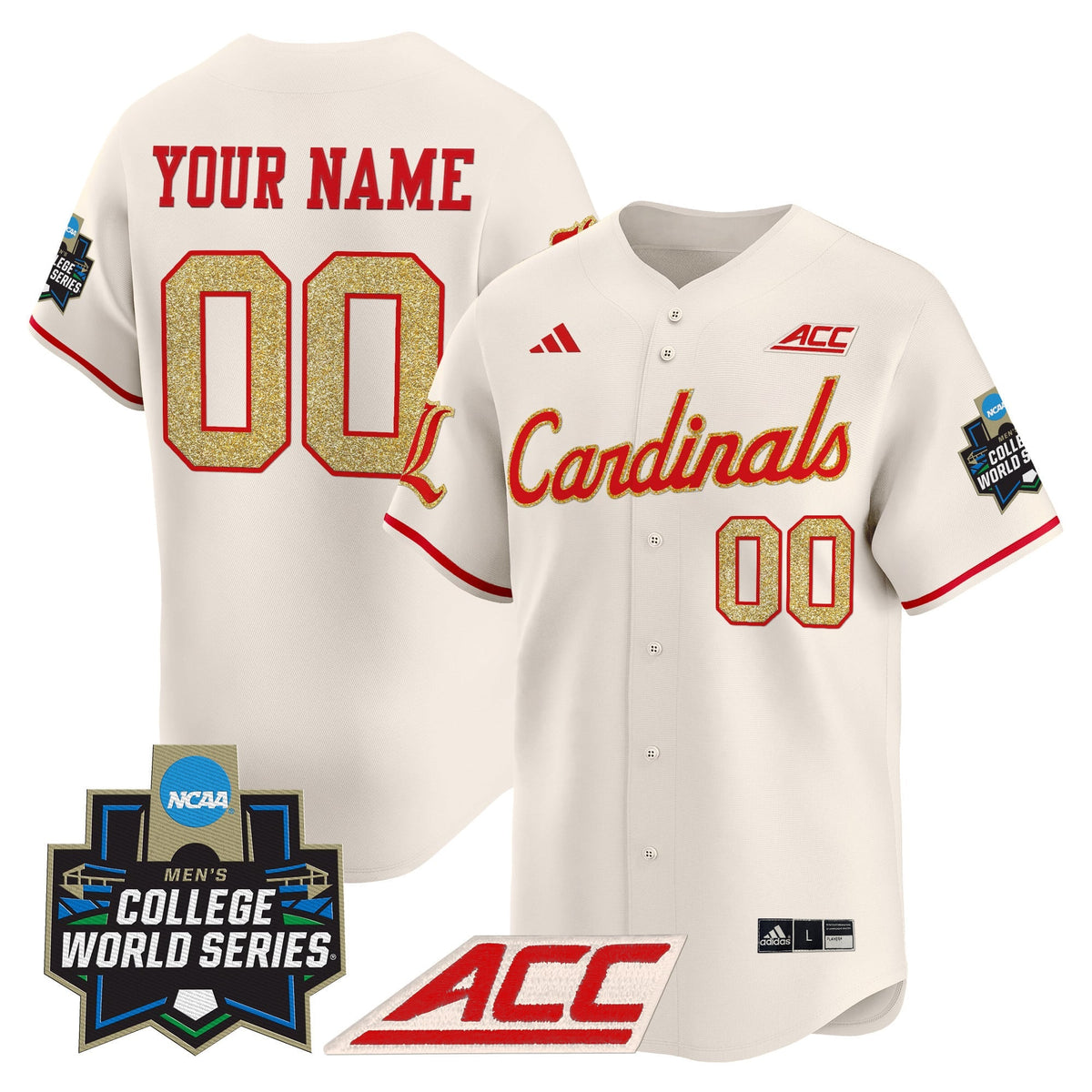 Louisville Cardinals 2025 World Series Vapor Premier Limited Custom Jersey - All Stitched