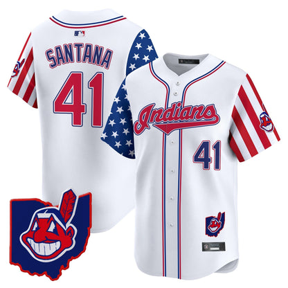 Men's Cleveland Indians 2025 Independence Day Vapor Premier Limited Jersey - All Stitched