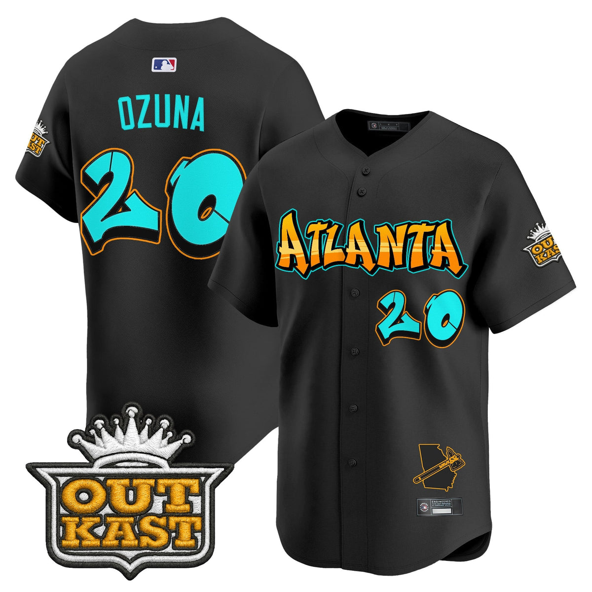 Men's Atlanta Braves 'Graffiti A-Town Edition' Vapor Premier Limited Jersey - All Stitched