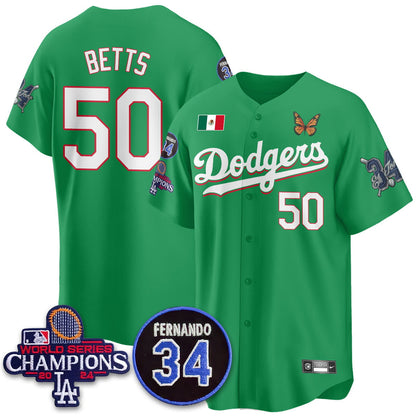 Los Angeles Dodgers Mexican "For 34" Custom Jersey - All Stitched