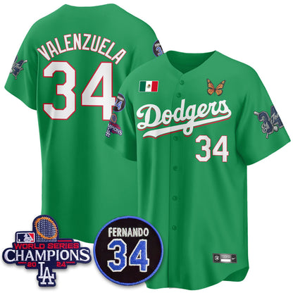 Los Angeles Dodgers Mexican "For 34" Custom Jersey - All Stitched