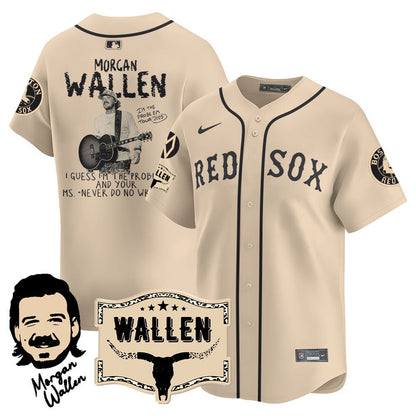 Men's Boston Red Sox Morgan Wallen 2025 Jersey - All Stitched