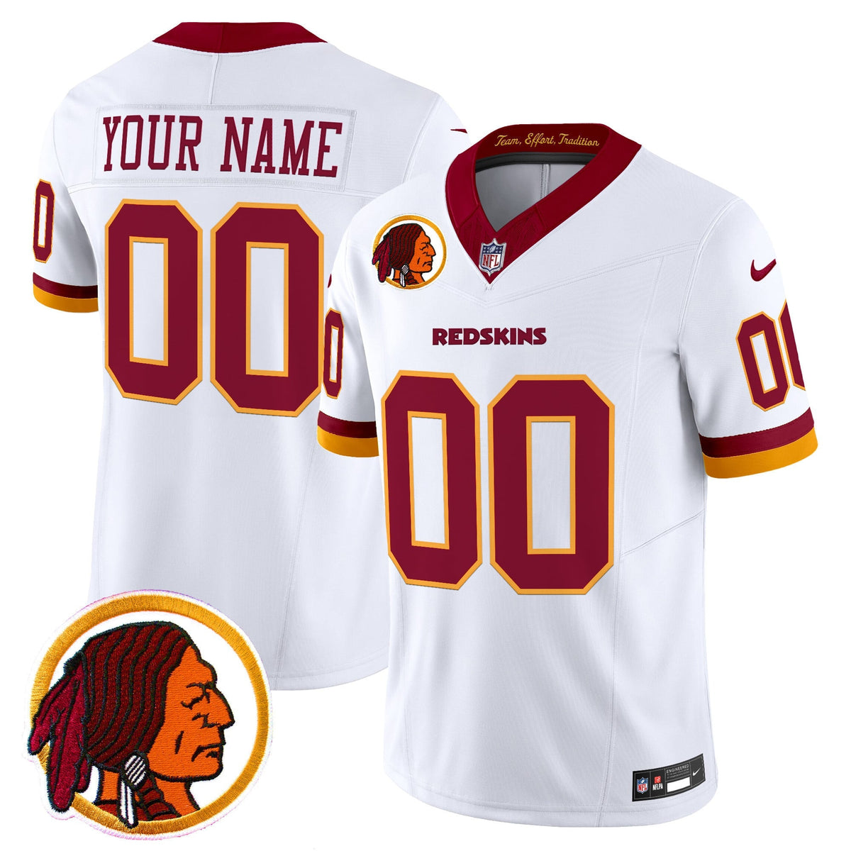 Washington Redskins Throwback Vapor Limited Custom Jersey V2 - All Stitched