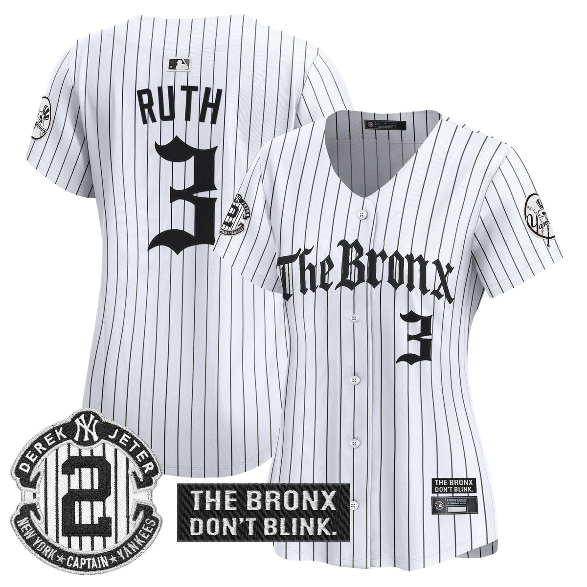 Women's Yankees 'The Bronx - Gothic Ink Drop Edition' Vapor Premier Limited Jersey - All Stitched
