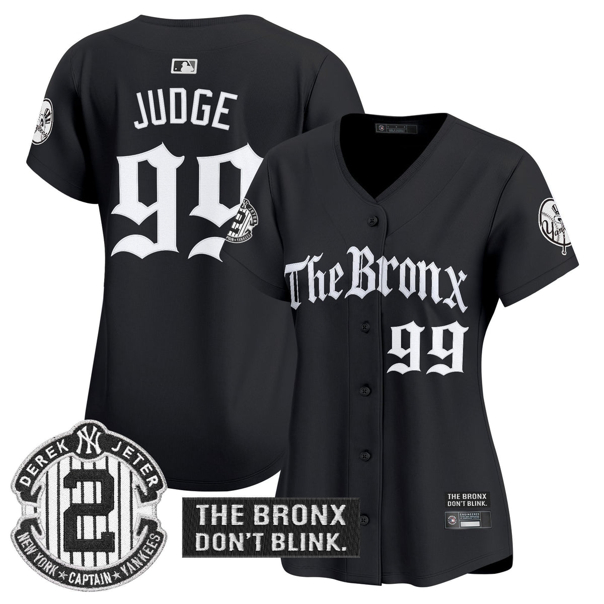 Women's Yankees 'The Bronx - Gothic Ink Drop Edition' Vapor Premier Limited Jersey - All Stitched