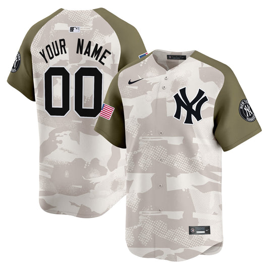 New York Yankees 2025 Armed Forces Day Vapor Premier Limited Custom Jersey - Stitched