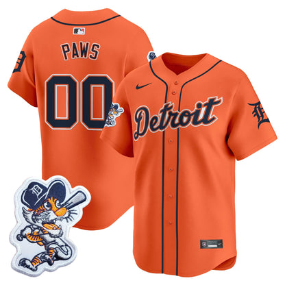 Detroit Tigers Paws Patch Vapor Premier Limited Jersey - All Stitched