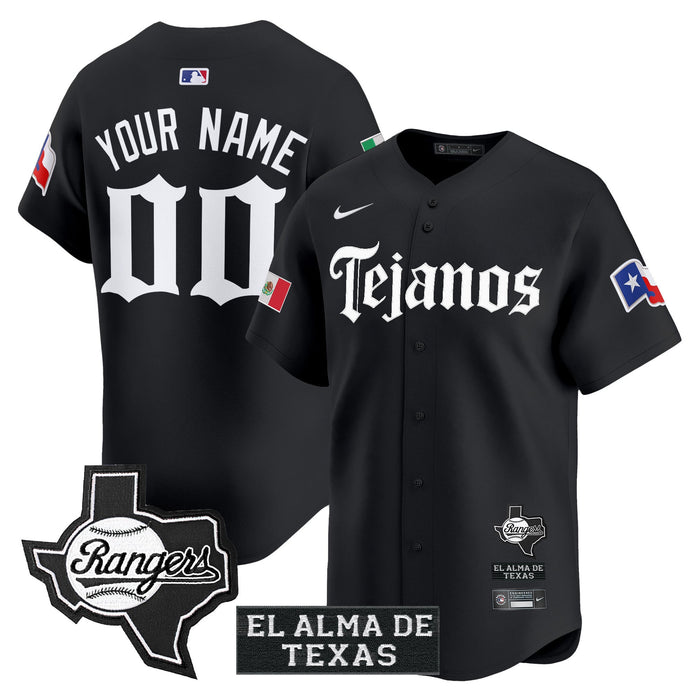 Texas Rangers Mexico Tejano Barrio Style Vapor Premier Limited Custom Jersey - All Stitched