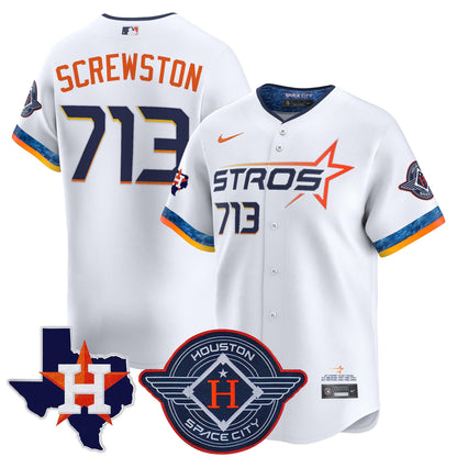 Men's Houston Astros 2025 City Connect Texas Patch Vapor Premier Limited Jersey - All Stitched