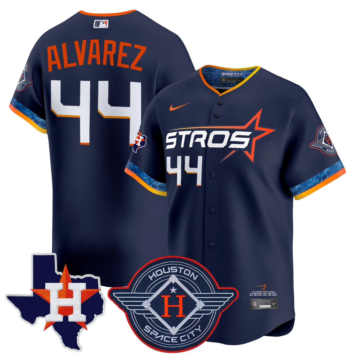 Men's Houston Astros 2025 City Connect Texas Patch Vapor Premier Limited Jersey - All Stitched