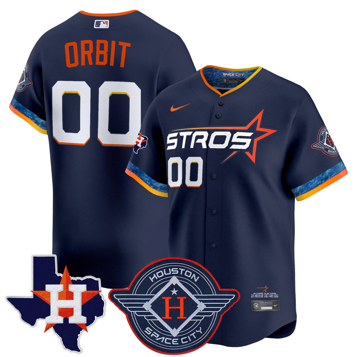 Men's Houston Astros 2025 City Connect Texas Patch Vapor Premier Limited Jersey - All Stitched