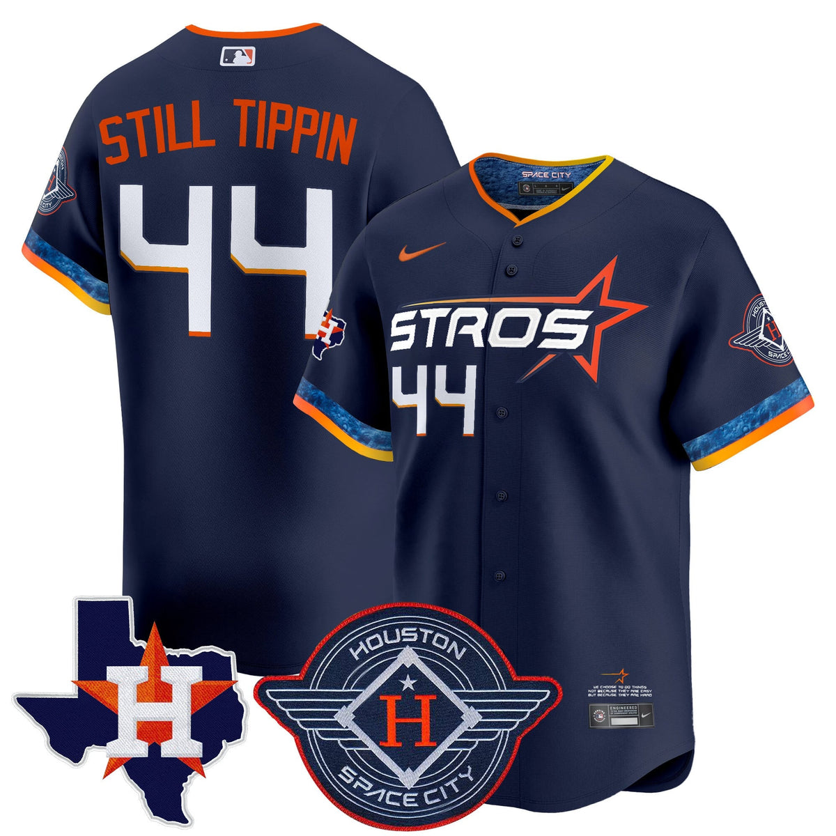 Men's Houston Astros 2025 City Connect Texas Patch Vapor Premier Limited Jersey - All Stitched