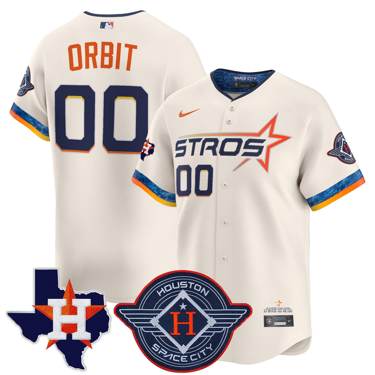 Men's Houston Astros 2025 City Connect Texas Patch Vapor Premier Limited Jersey - All Stitched