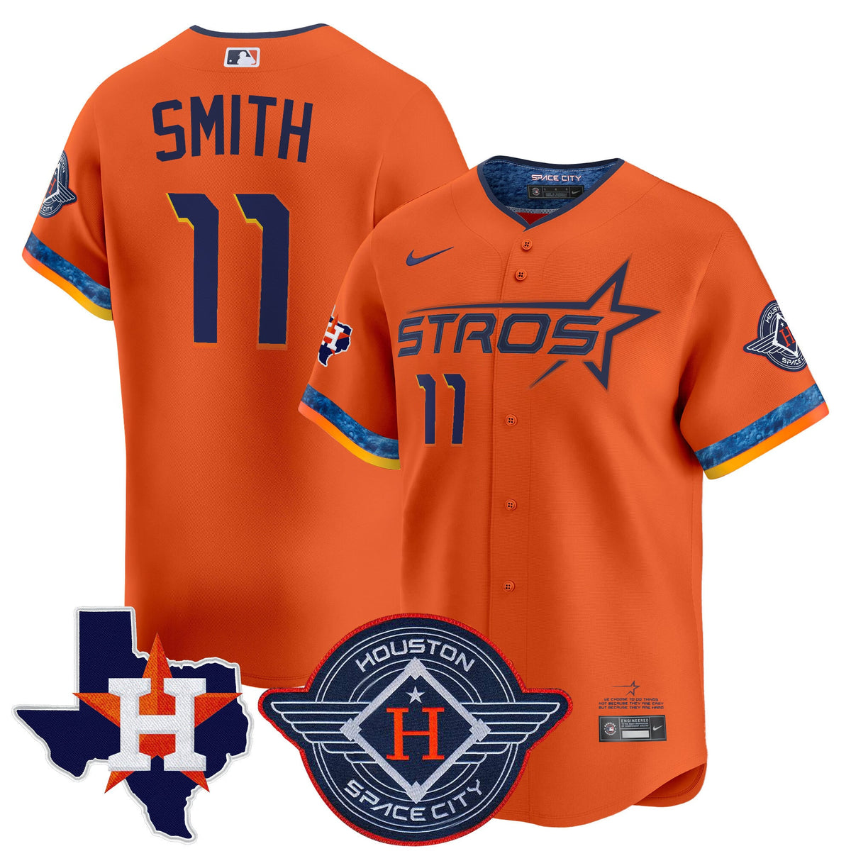 Men's Houston Astros 2025 City Connect Texas Patch Vapor Premier Limited Jersey - All Stitched