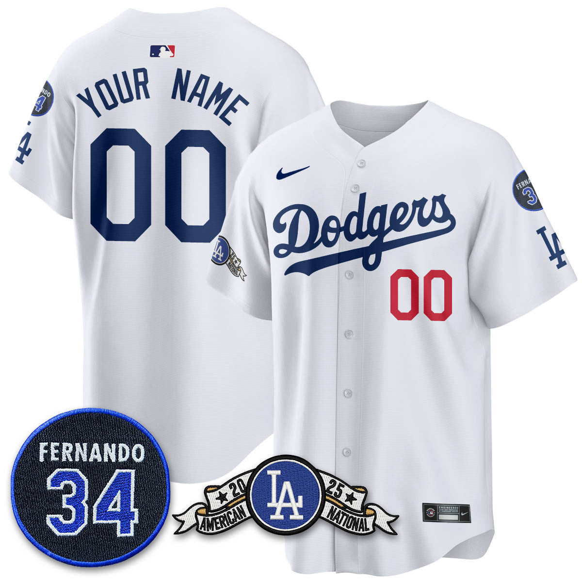 Custom Los Angeles Dodgers 2025 National League Champions Jersey - All Stitched